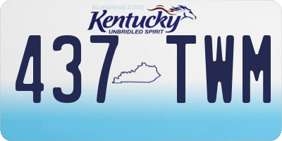 KY license plate 437TWM