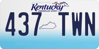 KY license plate 437TWN