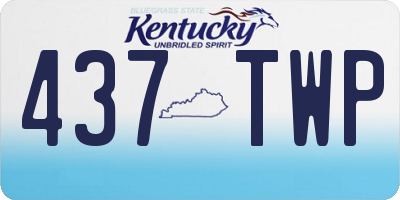 KY license plate 437TWP