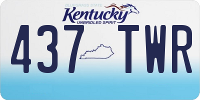 KY license plate 437TWR