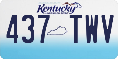 KY license plate 437TWV