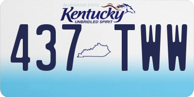KY license plate 437TWW