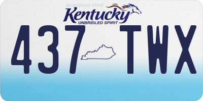 KY license plate 437TWX