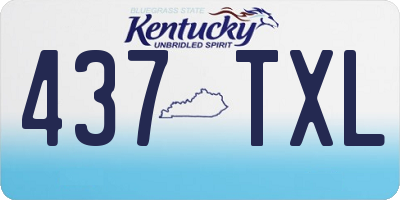 KY license plate 437TXL