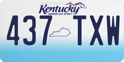KY license plate 437TXW