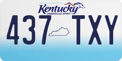 KY license plate 437TXY