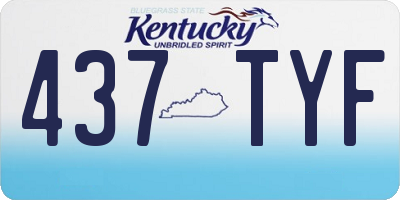 KY license plate 437TYF