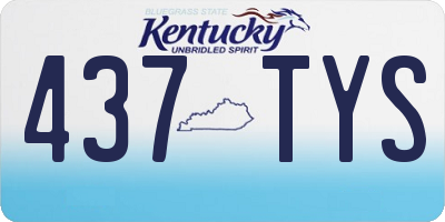KY license plate 437TYS