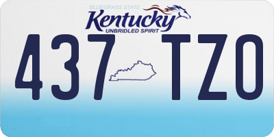 KY license plate 437TZO