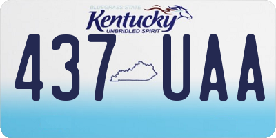 KY license plate 437UAA