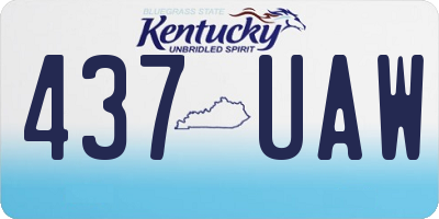 KY license plate 437UAW