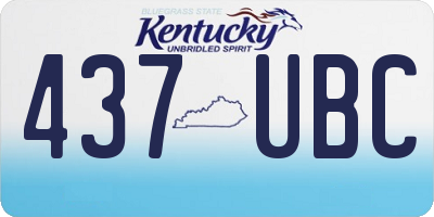 KY license plate 437UBC