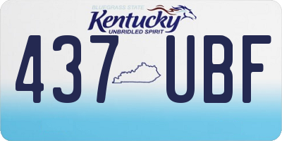 KY license plate 437UBF