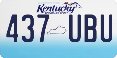 KY license plate 437UBU