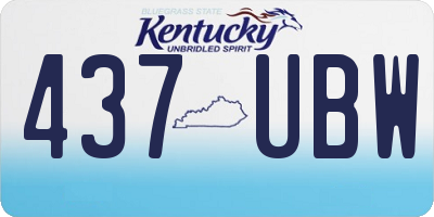 KY license plate 437UBW