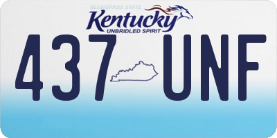 KY license plate 437UNF