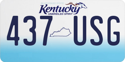 KY license plate 437USG