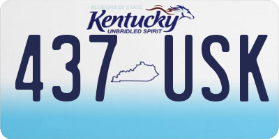 KY license plate 437USK