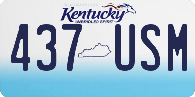 KY license plate 437USM