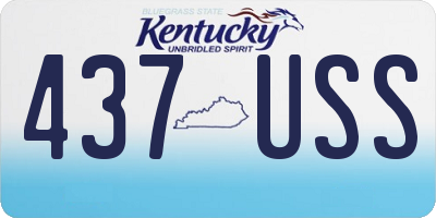 KY license plate 437USS