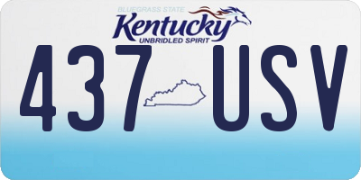 KY license plate 437USV