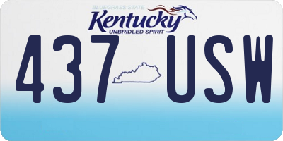 KY license plate 437USW