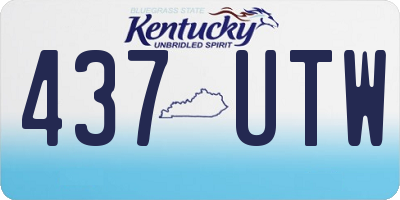 KY license plate 437UTW