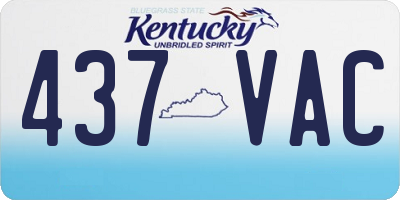 KY license plate 437VAC