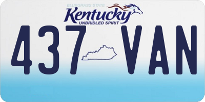 KY license plate 437VAN
