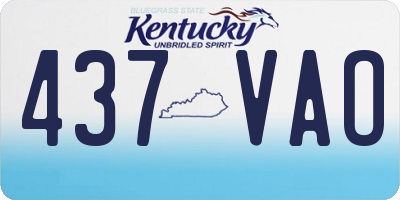 KY license plate 437VAO