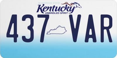 KY license plate 437VAR