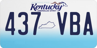 KY license plate 437VBA