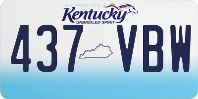 KY license plate 437VBW