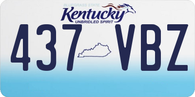 KY license plate 437VBZ