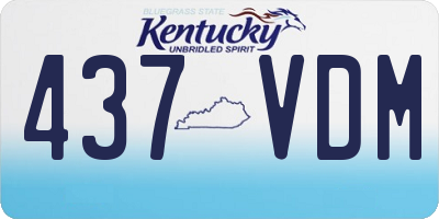 KY license plate 437VDM
