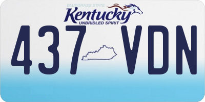 KY license plate 437VDN