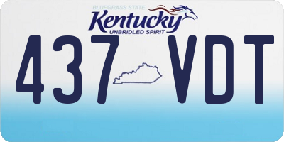 KY license plate 437VDT