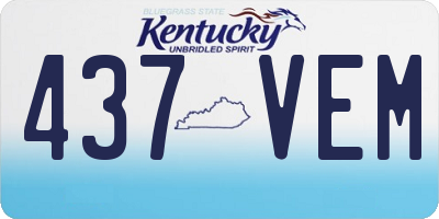 KY license plate 437VEM