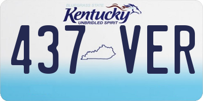 KY license plate 437VER