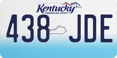 KY license plate 438JDE