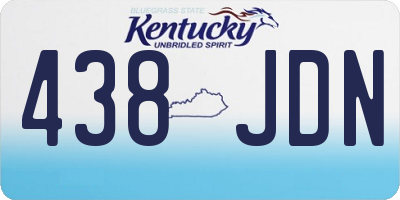 KY license plate 438JDN
