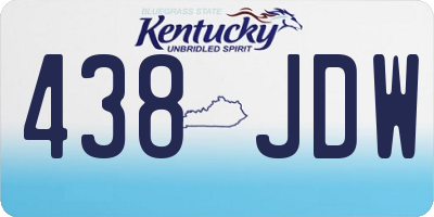 KY license plate 438JDW