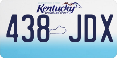 KY license plate 438JDX