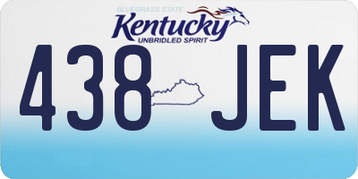 KY license plate 438JEK