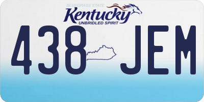 KY license plate 438JEM