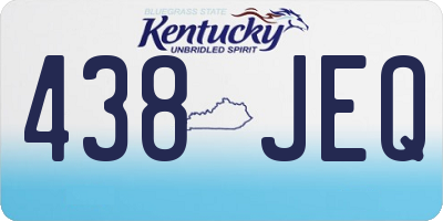 KY license plate 438JEQ