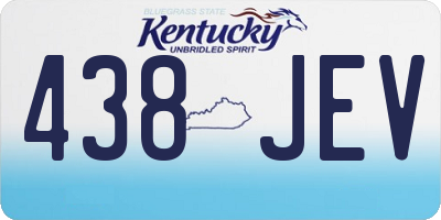 KY license plate 438JEV