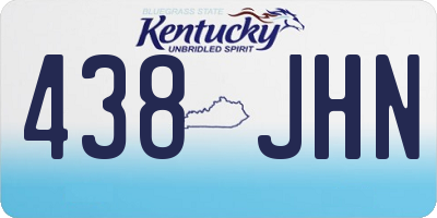 KY license plate 438JHN