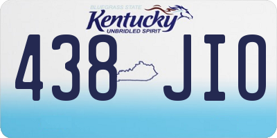KY license plate 438JIO