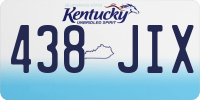 KY license plate 438JIX
